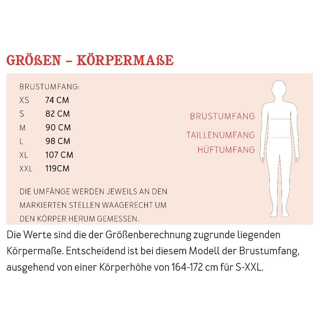 Papierschnittmuster Shirt mit Biese Frau Jella XS-XXL